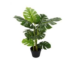 Flair Flower Splitphilo Topf, Künstliche-Pflanze, Kunst-Blume, Polyester, Kunststoff, grün, 70 cm hoch, 34 cm breit