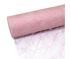 Sizoweb Tischband - 25 Meter Rolle + 100 Deko Herzen Gratis (30cm Breite, in Zartrosa)