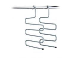 Relaxdays Mehrfach Hosenbügel, 2er Pack, stabil, Raumsparbügel für Gürtel, Schals, Hosen, rostbeständig, 35 cm, grau, Pulverbeschichtetes Eisen, Kunststoff
