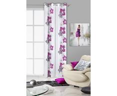 Eurofirany ZAS/GLORY/B+FIOL Vorhang Glory mit Blumenmotiv, 140 x 250 cm, violett