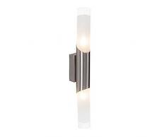 Brilliant Andaluz Wandleuchte, 2-flammig, 2x E14 maximal 40W, Metall/Glas, eisen/mattglas 90011/13