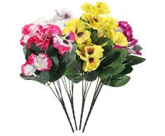 Idlespace Künstliche Stiefmütterchen Kunstseide Blumenstrauß für Festival, Hochzeit, Zuhause & Zimmer Büro Blumendekoration 12‘’x2.76 4 Stück gemischt.