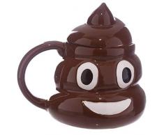 Tasse Emoticon Kacke mit Deckel 450 ml