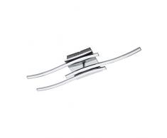 EGLO LED Deckenlampe Valmora, 2 flammige Deckenleuchte, Material: Alu, Kunststoff, Farbe: chrom