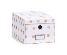 Zeller 17551 Aufbewahrungsbox Golden Dots, Pappe, ca. 21 x 29 x 15,5 cm