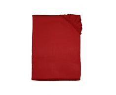 Kinzler C-10031/32 Baumwoll-Satin Spannbettlaken Uni 100x200 cm, rot