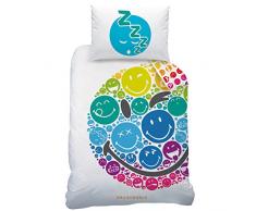 Smiley 043155 Bettwäsche Rainbow, Bauwolle Renforce, 160 x 210 und 65 x 100 cm