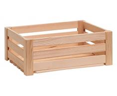 Zeller 13361 Leisten Aufbewahrungskiste, Holz, natur, ca. 40 x 30 x 15 cm