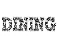 Eurographics Art Words AW-DF2429 , 3D Buchstaben DINING, Wandtattoo, schwarz-weiÃ, 60 x 25 x 1,4 cm
