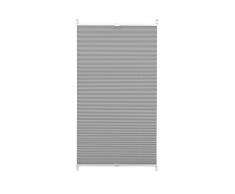 GARDINIA Plissee zum Klemmen, Blickdichtes Faltrollo, Alle Montage-Teile inklusive, EASYFIX Plissee verspannt mit zwei Bedienschienen, Schiefer, 50 x 130 cm (BxH)