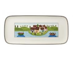 Villeroy & Boch Charm & Breakfast Design Naif Kuchenplatte, 35x16 cm, Premium Porzellan, Weiß/Bunt