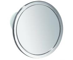 iDesign Kosmetikspiegel mit Saugnapf, kleiner beschlagfreier Duschspiegel aus verchromtem Metall, runder Rasierspiegel für Bad und Dusche, silberfarben