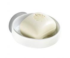 WENKO 22314100 Vacuum-Loc Seifenablage Capri, Seifenschale, Befestigen ohne bohren, Zinkdruckguss, 11 x 6 x 15 cm, Chrom