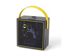 LEGO Batman Brotdose mit Tragegriff, Tragbare Aufbewahrungsbox, schwarz