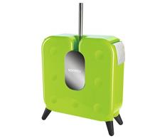 Spirella Cube Design WC Bürste Garnitur mit Rollenhalter und Aufbewahrung für 7 Ersatzrollen Grün