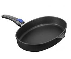 SKK 72684 Titan Durit Resist, Eckige Guss-Fischpfanne 38 x 26 x 7cm, antihaft-beschichtete Pfanne, keramisch verstärkt, mit abnehmbarem Griff, Backofen-fest, Made in Germany