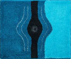 Grund Badteppich mit SWAROVSKI, 100% Polyacryl, ultra soft, rutschfest, ÖKO-TEX-zertifiziert, 5 Jahre Garantie, CRYSTAL LIGHT, WC-Vorlage o.A. 50x60 cm, türkis