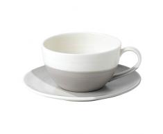 Royal Doulton Coffee Studio 40032912 Latte Tasse und Untertasse, 440 ml, Grau, Porzellan, Mehrfarbig
