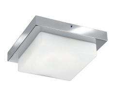 Trio Leuchten LED-Bad-Deckenleuchte in Chrom, Glas opal matt weiß, inklusive 1 x 18W LED, 26 x 26 cm 680611206