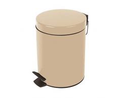 Spirella Kosmetikeimer Sydney Beige Mülleimer Treteimer Abfalleimer - 5 Liter – mit herausnehmbaren Inneneimer