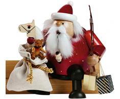 KWO Olbernhau 21608 Räuchermännchen Kantenhocker Weihnachtsmann, 16 cm