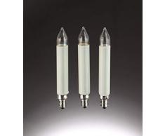 HELLUM 904031, 3er-Pack Ersatz-Schaftkerze fÃ¼r 15-teilige Lichterketten innen und auÃen, 16 V / 3 W, E 10 elfenbein