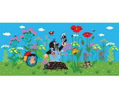 AG Design FTG 0933 Kleine Maulwuf Freunde, Papier Fototapete Kinderzimmer - 202x90 cm - 1 Teil, Papier, multicolor, 0,1 x 202 x 90 cm