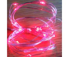 Festive Productions Lichterkette mit 20 LEDs, Silberdraht, Blau rot