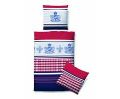 biberna 0003291 Biber Komfort Bettwäsche Garnitur mit Kopfkissenbezug (Baumwolle) 1x 135x200 cm + 1x 80x80 cm, kornblau