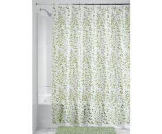 iDesign Botanical EVA/PEVA Duschvorhang aus EVA, wasserdichter Vorhang für Badewanne und Dusche in 183,0 cm x 183,0 cm, grün/weiß
