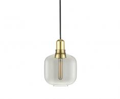 Normann Copenhagen Amp Pendellampe, Glas, Rauch/Messing, 17 x 15 cm