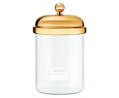 Bodum Classic Vorratsglas mit Metalldeckel 0,5 l, Glas, Gold, 10 x 10 x 16.5 cm
