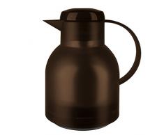 Emsa 509820 Samba Isolierkanne (1 Liter, Quick Press Verschluss, 12h heiß, 24h kalt) dunkelbraun