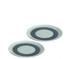 Leonardo Teller Matera 2-er Set, 22,5 cm, 2 Keramik Teller, spülmaschinengeeignet, mit Glasur, blau, 026992