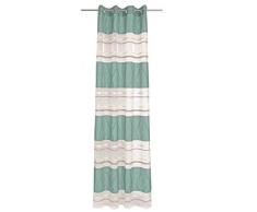 Deko Trends Ösenschal, Stoff, wollweiß-Petrol-Taupe-Natur, 245x137x245 cm