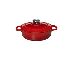 Jasseur PUC490458 Bräter, tief, 24 cm, emailliertes Gusseisen, 2,8 Liter, Rubin (innen schwarz)