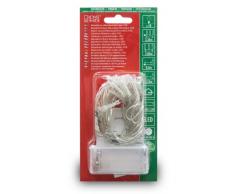 Konstsmide 1408-403 LED Lichterkette 20 blaue Dioden / Batterien: 2xAA 1.5V / transparentes Kabel