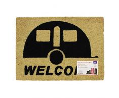 JVL Fußmatte mit Schriftzug Welcome, Kokosfaser, 36 x 50 cm