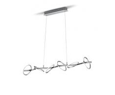 Trio Leuchten LED Pendelleuchte, Metall, Integriert, 4.2 W, Chrom/Aluminium, 17.5 x 115 x 150 cm