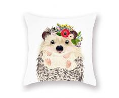 YANGYULU Super weicher Überwurf-Kissenbezug, Tiermotiv, dekorativer Kissenbezug für Sofa, Bettwäsche, Bunte Ölmalerei Katze, 45,7 x 45,7 cm Igel
