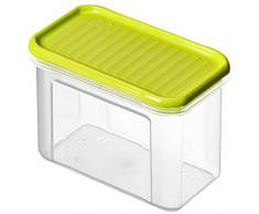 Rotho Schüttdose Sunshine, Inthalt 0.75 L Domino limonka, Kunststoff, Transparent/Lime Grün, 16.5 x 9 x 10 cm