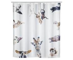 WENKO 23195100 Duschvorhang Friends, waschbar, wasserabweisend mit 12 Duschvorhangringen, Polyester, 200 x 180 cm