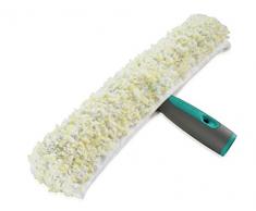 Leifheit Professional Einwascher 45 cm mit spezieller Reinigungsfaser, Fensterreiniger mit verstärktem Kunststoffgriff, Fensterwischer mit Klettband