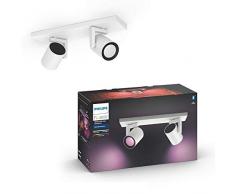 Philips Hue White & Col. Amb. LED 2-er Spot Argenta, weiß, dimmbar, 16 Mio. Farben, steuerbar via App, kompatibel mit Amazon Alexa (Echo, Echo Dot)