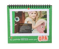 goldbuch Tischaufsteller Opa, Fotorahmen für 12 10 x 15 Format, Bilderrahmen für Fotos im Passepartout und mit Sinnsprüchen, Foto Flip-Rahmen, 46 007, Papier, 18 x 16 x 2 cm