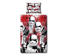 Star Wars Bettbezug mit Passendem Kopfkissen Case-Two-seitige Wende-Episode 8Â Storm Trooper Design, Mikrofaser, Rot, Single