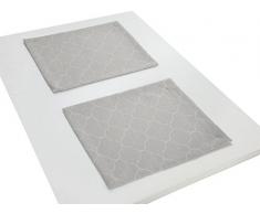 Adam Indian Cortezada Light Tischset, Bio Baumwolle, Hellgrau, 30 x 40 cm, 2-Einheiten
