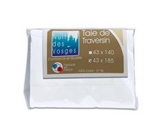 Nuit des Vosges 2094725 Cotoval Nackenrollenbezüge Uni Baumwolle Weiss 43 x 185 cm