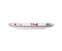 Villeroy & Boch - Artesano Provencal Lavendel Baguetteschale, Schale für Anti-Pasti oder Baguette in stilvollem Lavendel, Premium Porzellan, weiß/bunt, 44 x 14 cm