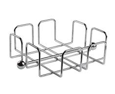 APS 41617-05 Paderno Serviettenhalter Metall verchromt Serviette Wire In Draht H 6,5 Zentimeter, Edelstahl, Silber, Altezza 6,5 cm